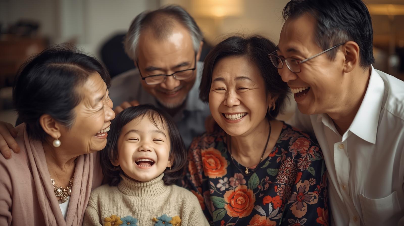 Mandarin-speaking family across generations